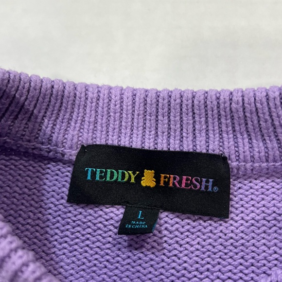 Teddy Fresh Lavender Sweater with Glitter Bear - Picture 3 of 4